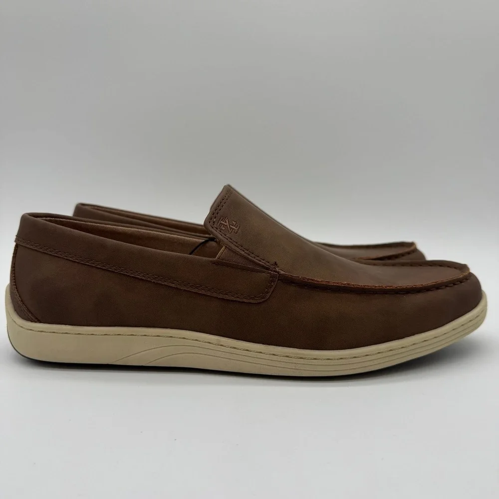 IZOD Seapoint Men's 11 Tan Memory Foam Slip On Loafers Casual Comfort Shoes NIB